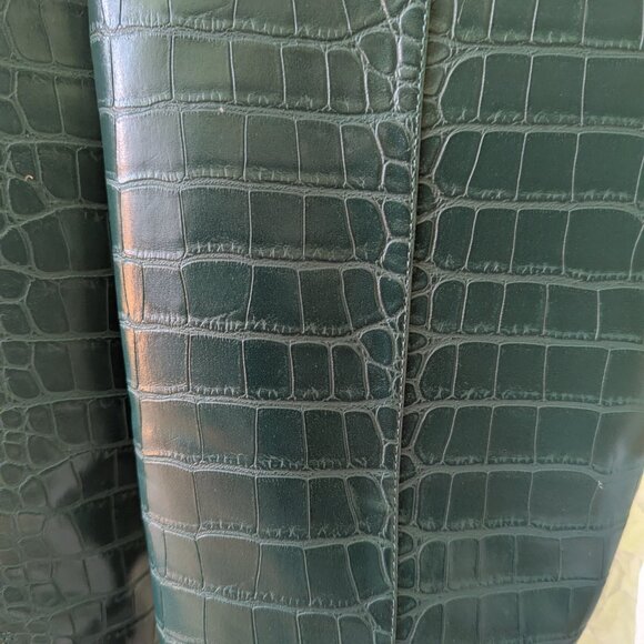 GUESS Faux-Croc leather Boots Forest Green Sz 6 - Picture 6 of 12